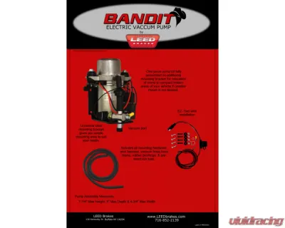 Leed Brakes Naked Bandit Series Electric Vacuum Pump Kit - VP002