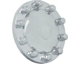 Phoenix USA Polished Stainless Steel Front Hub Cover Pair 10 lug on 335mm Bolt Circle