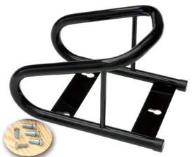 Phoenix USA Tow Rax Black Powder Coated Steel Wheel Chock w/ Wood Surface Mounting Hardware