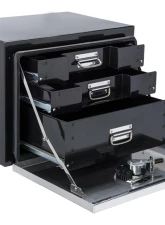 Phoenix USA 24L x 18D x 18H Steel Body & Polished SS Door Toolbox w/ 3 Drawers                                     - STSD24D3A - Image 2