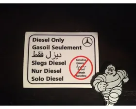 Terrawagen Diesel Only Sticker MB 7 Languages Mercedes-Benz 907 Sprinter 2019-2023
