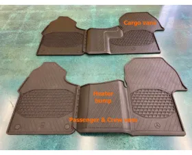 Terrawagen Rubber Floor Mats Cargo w/o HOO Mercedes-Benz 907 Sprinter 2019-2023