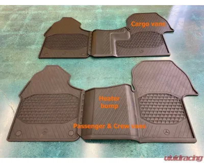 Terrawagen Rubber Floor Mats Cargo w/o HOO Mercedes-Benz 907 Sprinter 2019-2023 - TWNS-13