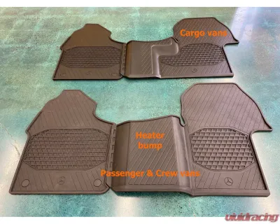 Terrawagen Rubber Floor Mats Passenger/Crew w/Heater Mercedes-Benz Sprinter 907 2019-2023 - TWNS-14