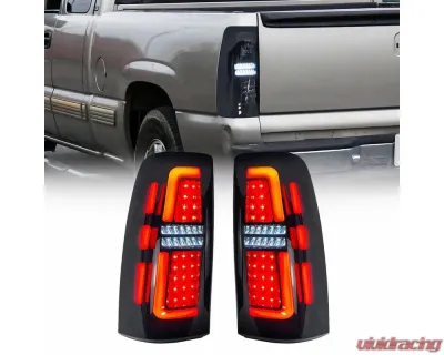 American Modified LED Tail Lights Chrome Housing w/Smoked Lens GMC Sierra 1500 | 2500 | 3500 1999-2006 - AMCHCC00201