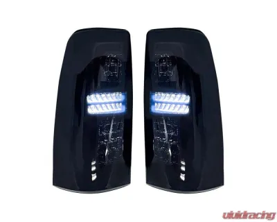 American Modified LED Tail Lights Chrome Housing w/Smoked Lens GMC Sierra 1500 | 2500 | 3500 1999-2006 - AMCHCC00201