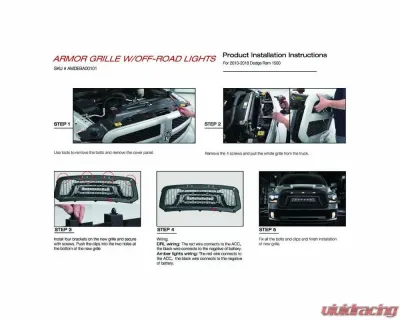 American Modified Armor Grille w/Off-Road Lights Ram 1500 2013-2018 - AMDEBA00101