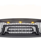American Modified Rebel Style Front Grille W/Amber LED Lights Ram 1500 2013-2018                                     - AMDEBA00103 - Image 3