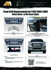 American Modified Armor Grille With LED Off-Road Lights Ford F-150 2004-2008                                     - AMFMAA00113 - Image 7