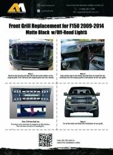 American Modified Armor Grille With LED Off-Road Lights Ford F-150 2009-2014                                     - AMFMAA00114 - Image 8