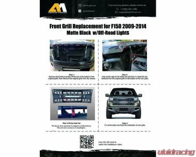 American Modified Armor Grille With LED Off-Road Lights Ford F-150 2009-2014 - AMFMAA00114