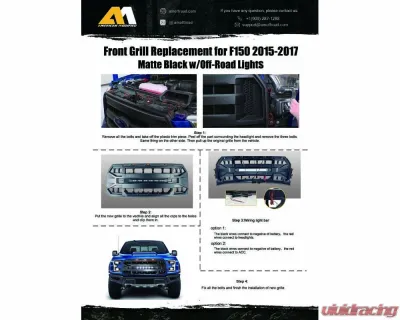 American Modified Armor Grille With LED Off-Road Lights Ford F-150 2015-2017 - AMFMAA00115