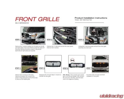 American Modified Mesh Grille With Amber Lights Ford F-150 2021-2022 - AMFMAA00122