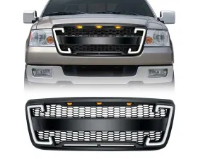 American Modified Raptor Style Grille With Drl And Sequenal Turn Signal Matte Black Ford F-150 2004-2008
