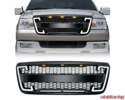 American Modified Raptor Style Grille With Drl And Sequenal Turn Signal Matte Black Ford F-150 2004-2008 - AMFMAA00123