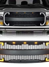American Modified Raptor Style Grille With Drl And Sequenal Turn Signal Matte Black Ford F-150 2009-2014                                     - AMFMAA00124 - Image 2