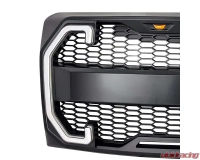 American Modified Raptor Style Grille With Drl And Sequenal Turn Signal Matte Black Ford F-150 2009-2014 - AMFMAA00124