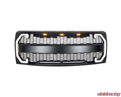 American Modified Raptor Style Grille With Drl And Sequenal Turn Signal Matte Black Ford F-150 2009-2014 - AMFMAA00124
