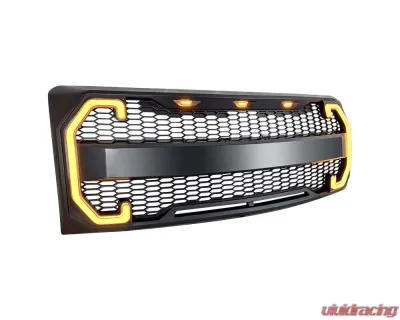 American Modified Raptor Style Grille With Drl And Sequenal Turn Signal Matte Black Ford F-150 2009-2014 - AMFMAA00124