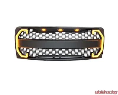 American Modified Raptor Style Grille With Drl And Sequenal Turn Signal Matte Black Ford F-150 2009-2014 - AMFMAA00124