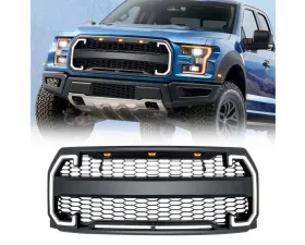 American Modified Raptor Style Mesh Grille W/DRL & Turn Signal Lights Ford F-150 2015-2017