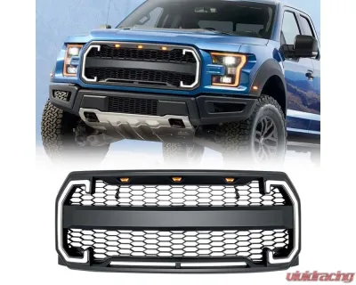 American Modified Raptor Style Mesh Grille W/DRL & Turn Signal Lights Ford F-150 2015-2017 - AMFMAA00130