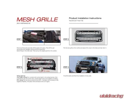 American Modified Raptor Style Mesh Grille W/DRL & Turn Signal Lights Ford F-150 2015-2017 - AMFMAA00130