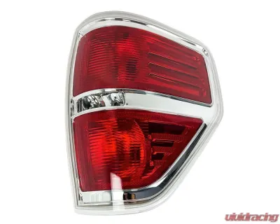 American Modified LED Tail Lights Chrome Housing w/Red Lens Ford F-150 2009-2014 - AMFMAC00201
