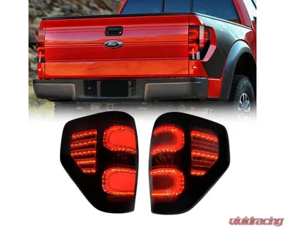 American Modified LED Tail Lights Chrome Housing w/Smoked Lens Ford F-150 2009-2014 - AMFMAC00203