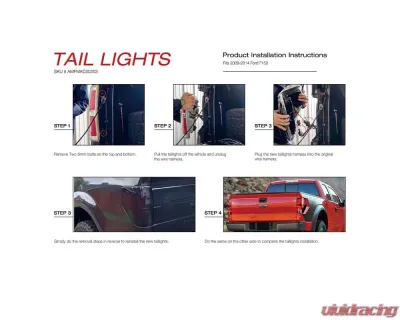 American Modified LED Tail Lights Chrome Housing w/Smoked Lens Ford F-150 2009-2014 - AMFMAC00203