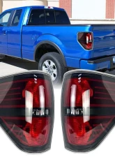 American Modified LED Tail Lights Chrome Housing w/Smoked Lens w/o Bulbs Ford F-150 2009-2014                                     - AMFMAC00208 - Image 6