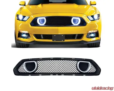 American Modified Mach 1 Front Grille w/DRL and Turn Signal Lights Ford Mustang 2018-2023 - AMFMCA00612