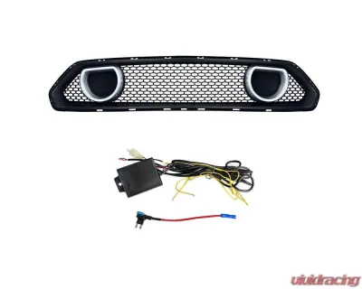 American Modified Mach 1 Front Grille w/DRL and Turn Signal Lights Ford Mustang 2018-2023 - AMFMCA00612