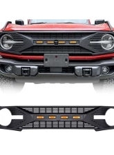 American Modified Tomahawk Grille w/Amber LED Running Lights Ford Bronco 2021-2023                                     - AMFMEA00104 - Image 9