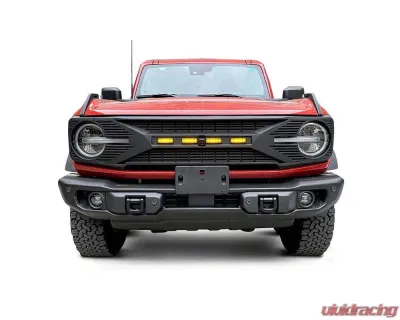 American Modified Tomahawk Grille w/Amber LED Running Lights Ford Bronco 2021-2023 - AMFMEA00104