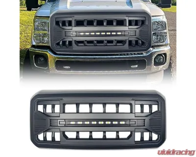 American Modified Armor Grille w/LED Off-Road Lights Matte Black Ford F-250 Super Duty 2011-2016 - AMFMFA00105