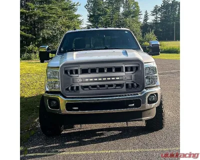 American Modified Armor Grille w/LED Off-Road Lights Matte Black Ford F-250 Super Duty 2011-2016 - AMFMFA00105