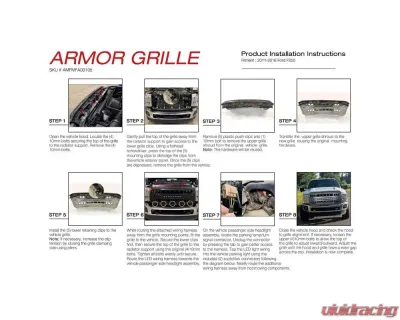 American Modified Armor Grille w/LED Off-Road Lights Matte Black Ford F-250 Super Duty 2011-2016 - AMFMFA00105