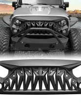 American Modified Shark Grille Matte Black Jeep Wrangler JK | JKU 2007-2018                                     - AMJPAA00106 - Image 8