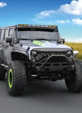 American Modified Shark Grille Matte Black Jeep Wrangler JK | JKU 2007-2018                                     - AMJPAA00106 - Image 8