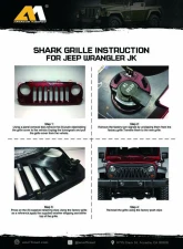American Modified Shark Grille Gloss Black Jeep Wrangler JK | JKU 2007-2018                                     - AMJPAA00110 - Image 6
