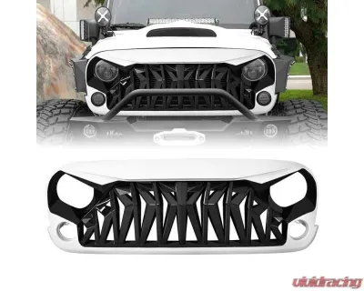 American Modified Shark Grille Black and White Jeep Wrangler JK | JKU 2007-2018 - AMJPAA00111