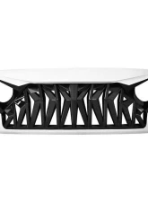 American Modified Shark Grille Black and White Jeep Wrangler JK | JKU 2007-2018                                     - AMJPAA00111 - Image 3