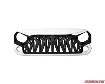 American Modified Shark Grille Black and White Jeep Wrangler JK | JKU 2007-2018 - AMJPAA00111