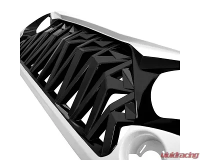American Modified Shark Grille Black and White Jeep Wrangler JK | JKU 2007-2018 - AMJPAA00111