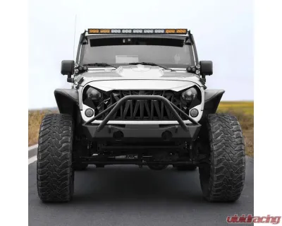 American Modified Shark Grille Black and White Jeep Wrangler JK | JKU 2007-2018 - AMJPAA00111