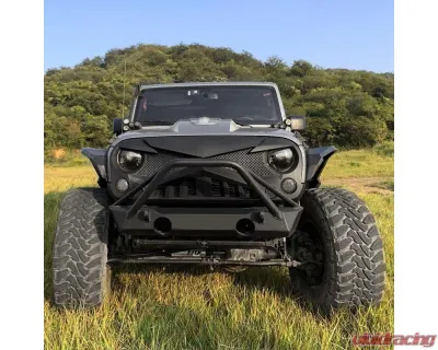 American Modified Hawke Grille Matte Black Jeep Wrangler JK 2007-2018 - AMJPAA00114