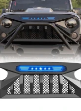 American Modified Gladiator Grille With Blue 5 Star Lights Bar Jeep Wrangler JK 2007-2018                                     - AMJPAA00116 - Image 6