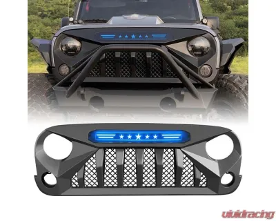 American Modified Gladiator Grille With Blue 5 Star Lights Bar Jeep Wrangler JK 2007-2018 - AMJPAA00116