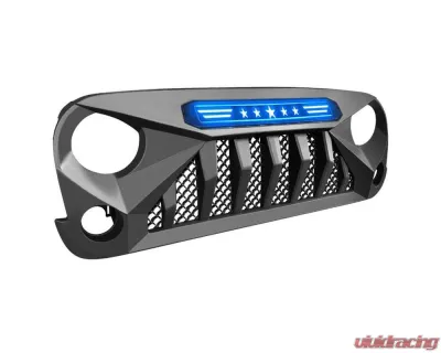 American Modified Gladiator Grille With Blue 5 Star Lights Bar Jeep Wrangler JK 2007-2018 - AMJPAA00116
